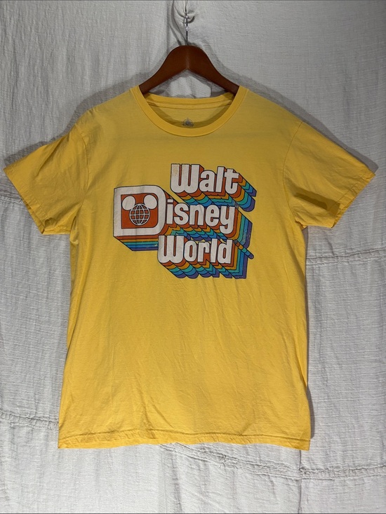 Disney Other - VTG Style Walt Disney World Rainbow Graphic Tee Yellow Mens Large 100% Cotton